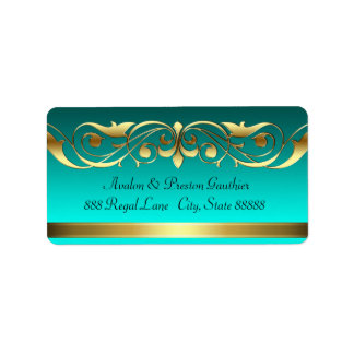 Grand Duchess Aquamarine Guld Adressetiketter