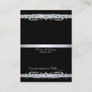 Grand Duchess Black Folding Bord-platskort Placeringskort