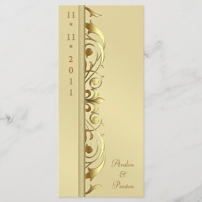 Grand Duchess Guld Rulla Bröllopsprogram Program (Framsida)