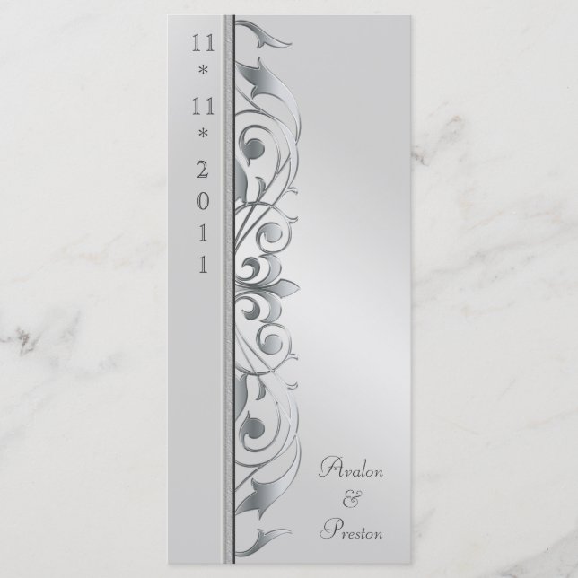 Grand Duchess Silver Rulla Bröllopsprogram Program (Framsida)