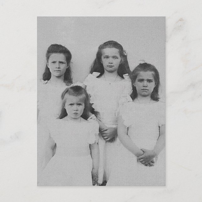 Grand Duchesses OTMA Romanov - Ryssland Vykort (Framsida)