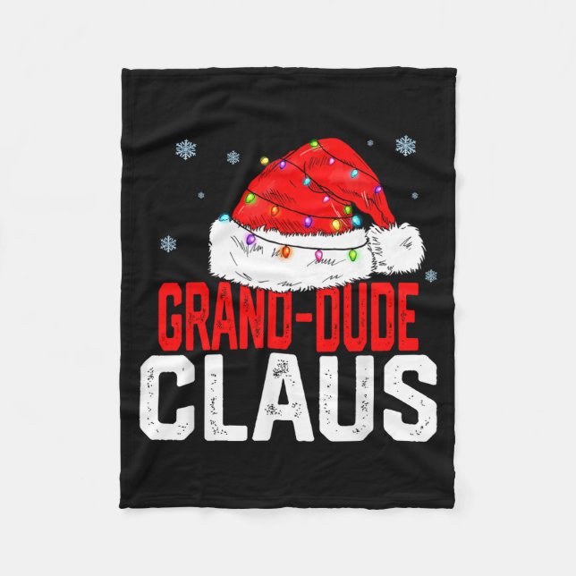 Grand Dude Claus Funny Family Matching Grandpa Chr Fleecefilt (Framsidan)