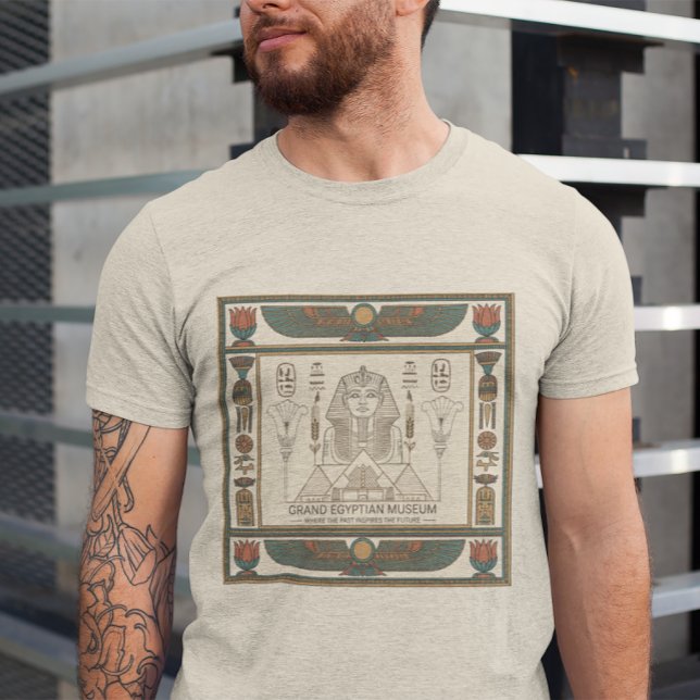 Grand Egyptian Museum Egypt Heritage Design  T Shirt (#GrandEgyptianMuseum #GEM2025 #EgyptianMuseum #AncientEgypt #EgyptArt #EgyptDesign #PharaohArt#Egypt)