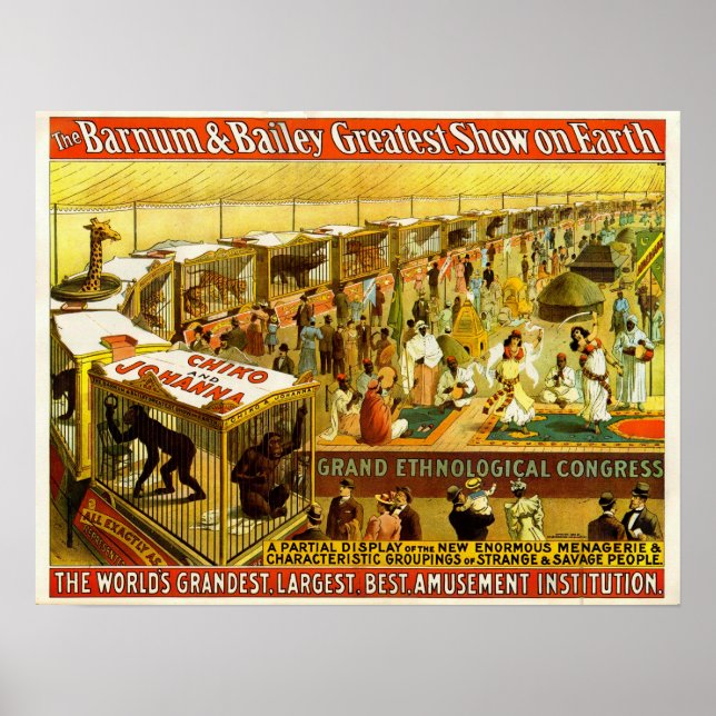 Grand Ethnological Congress Barnum & Bailey Circus Poster (Framsidan)