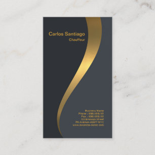 Grand Extravagant Luxurious Guld Wave Chauffeur Visitkort