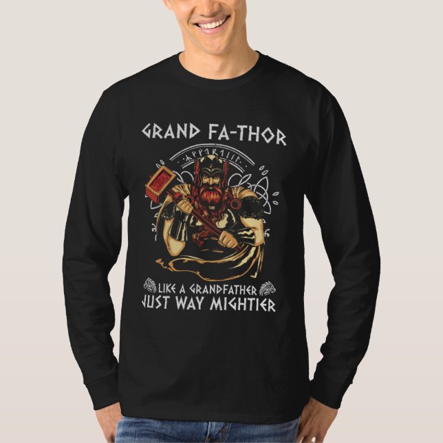 Grand Fathor  Cool Saying Father s Day Costume Vik T Shirt (Framsida)