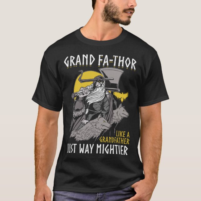 Grand Fathor  Cool Saying Father s Day Costume Vik T Shirt (Framsida)
