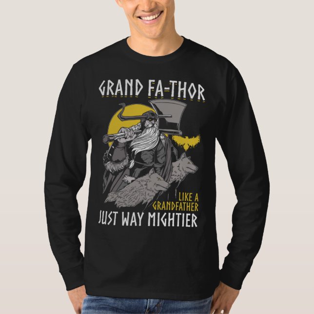 Grand Fathor  Cool Saying Father s Day Costume Vik T Shirt (Framsida)