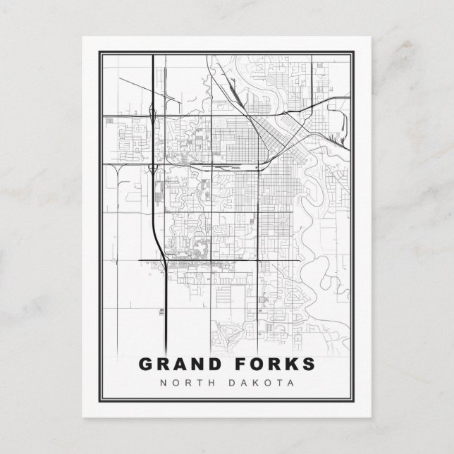 Grand Forks Karta Vykort (Framsida)