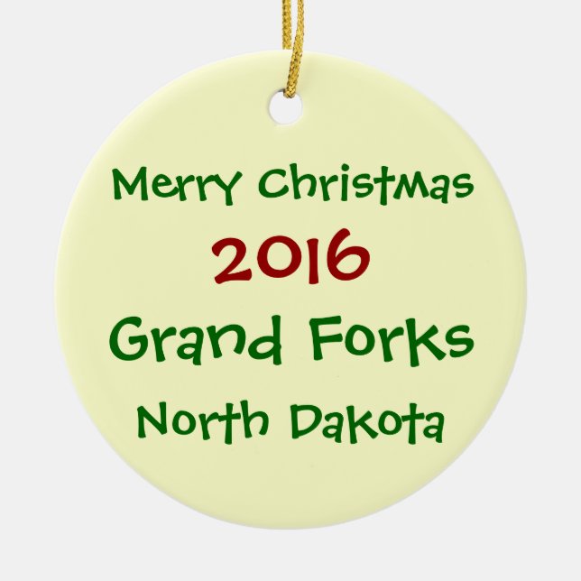 GRAND FORKS NORTH DAKOTA JULPRYDNAD 2016 JULGRANSPRYDNAD KERAMIK (Framsidan)