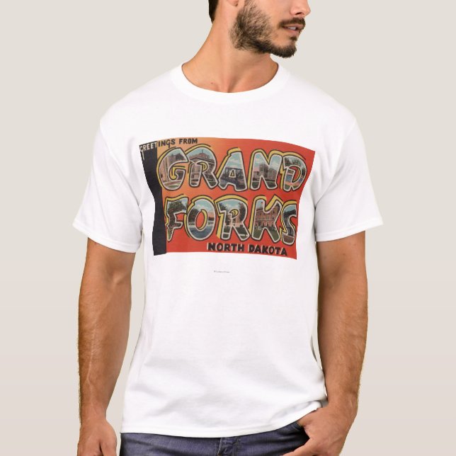 Grand Forks North Dakota - stora brevplatser T Shirt (Framsida)