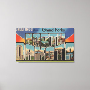 Grand Forks North Dakota - stort brev Canvastryck
