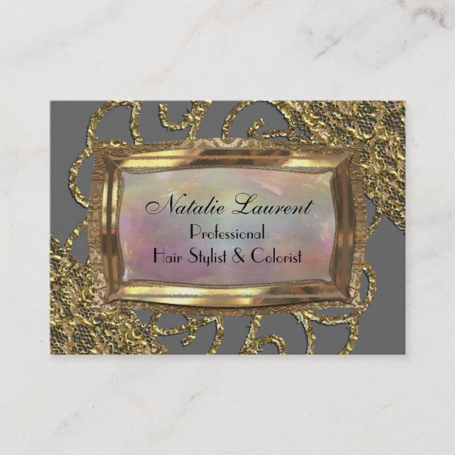 Grand Grått Fillmore Elegant Professionell Visitkort (Framsida)