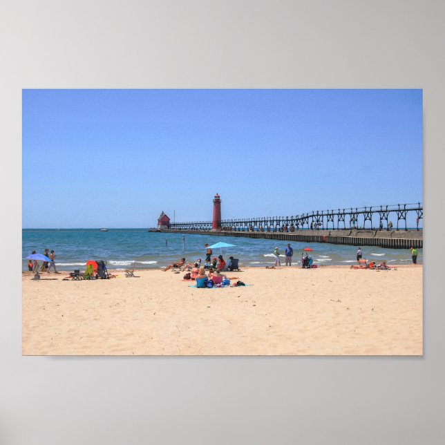 Grand Haven City Beach, Michigan Poster (Framsidan)