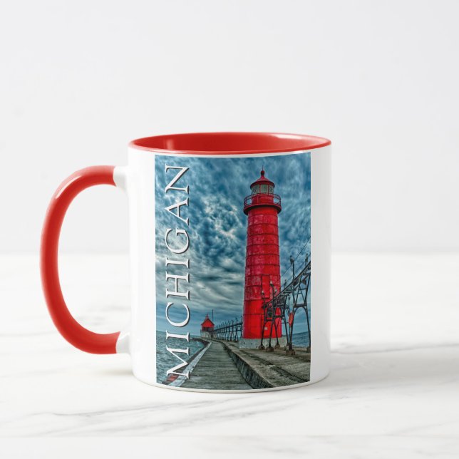 Grand Haven fyr | Michigan Mugg (Vänster)