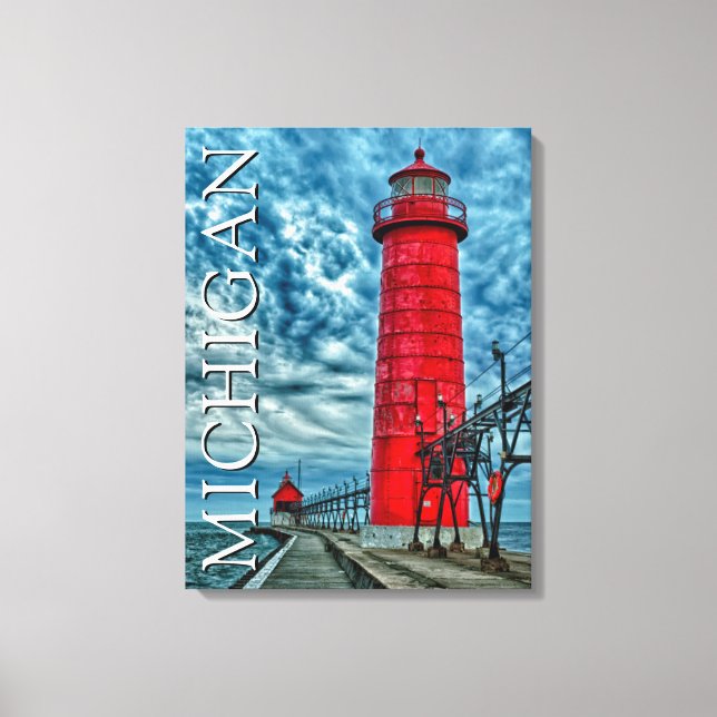 Grand Haven Lighthouse | Michigan Canvastryck (Framsida)