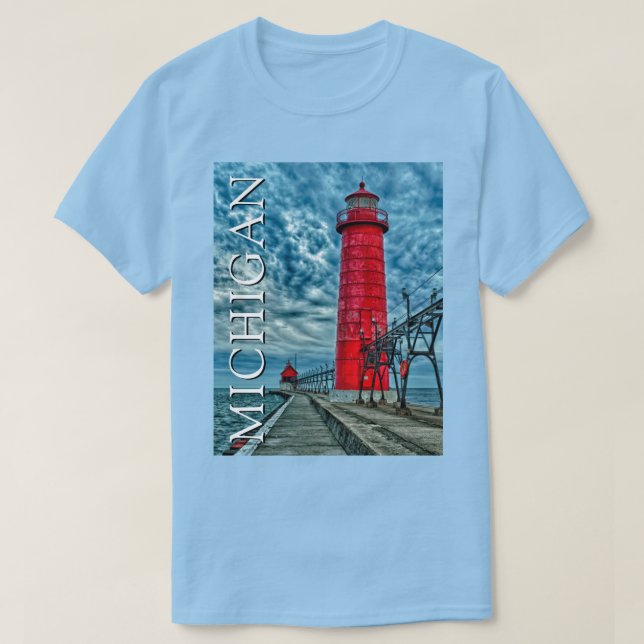 Grand Haven Lighthouse | Michigan T Shirt (Design framsida)
