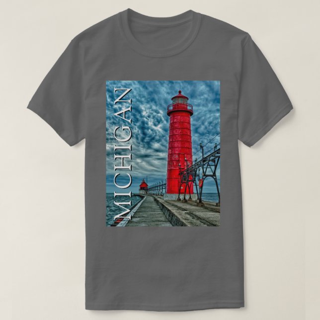 Grand Haven Lighthouse | Michigan T Shirt (Design framsida)