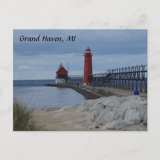 Grand Haven Lighthouses Vykort (Framsida)