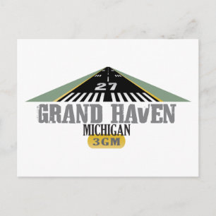 Grand Haven MI - flygplatsens startbana Vykort