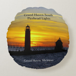 Grand Haven South Pierhead Light 2 sided vid kudde