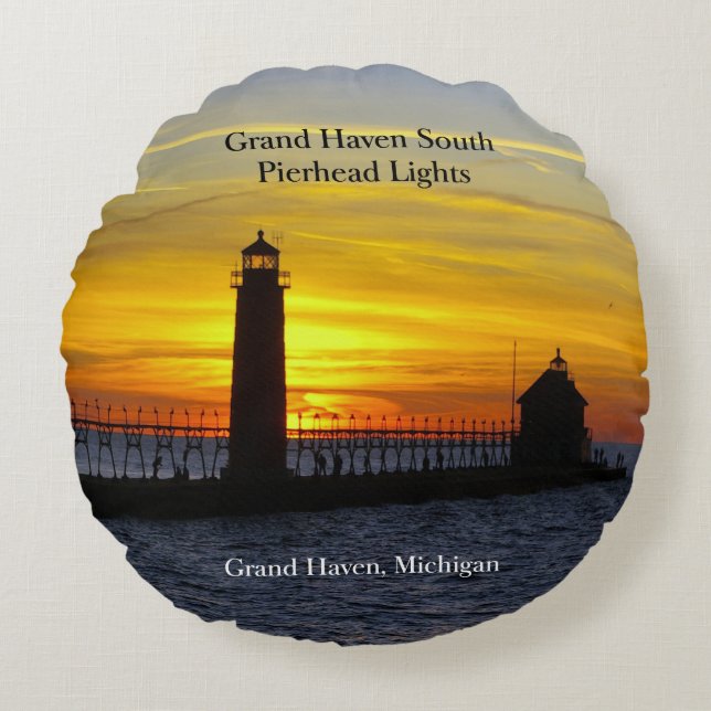 Grand Haven South Pierhead Light 2 sided vid kudde (Framsidan)