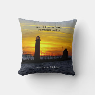 Grand Haven South Pierhead Light 2 sided vid kudde