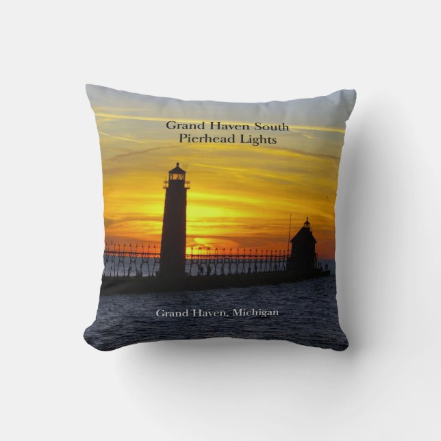 Grand Haven South Pierhead Light 2 sided vid kudde (Framsida)