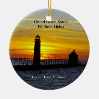 Grand Haven South Pierhead Ljus sunset ornament