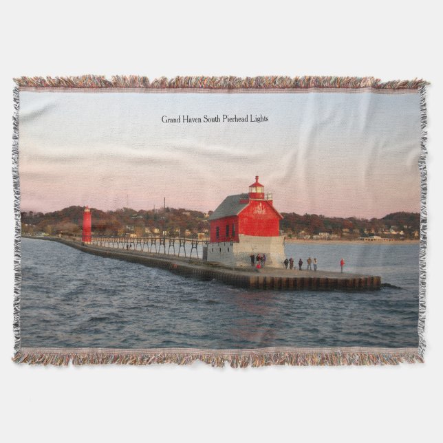 Grand Haven South Pierhead Ljus throw filt (Framsidan)