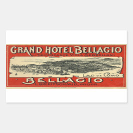Grand Hotel Bellagio Rectangular Sticker Rektangulärt Klistermärke