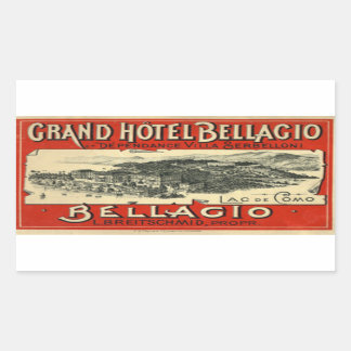 Grand Hotel Bellagio Rectangular Sticker Rektangulärt Klistermärke