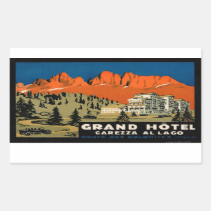 Grand Hotel Carezza Al Lago Travel Luggage Rektangulärt Klistermärke
