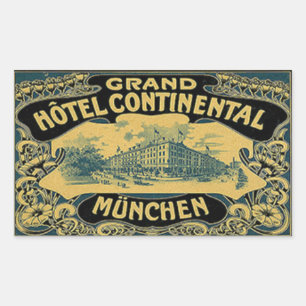 Grand Hotel Continental Munchen Rektangulärt Klistermärke