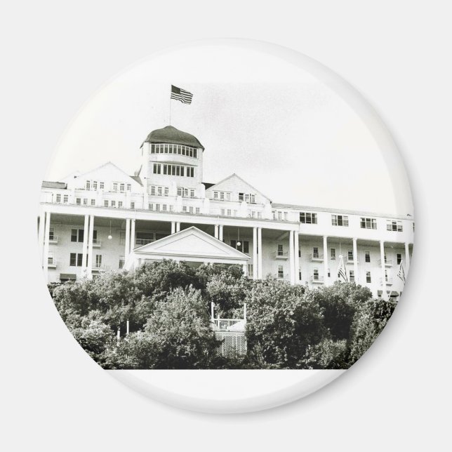 Grand Hotel, Mackinac Island, svart och vitt Magnet (Framsidan)