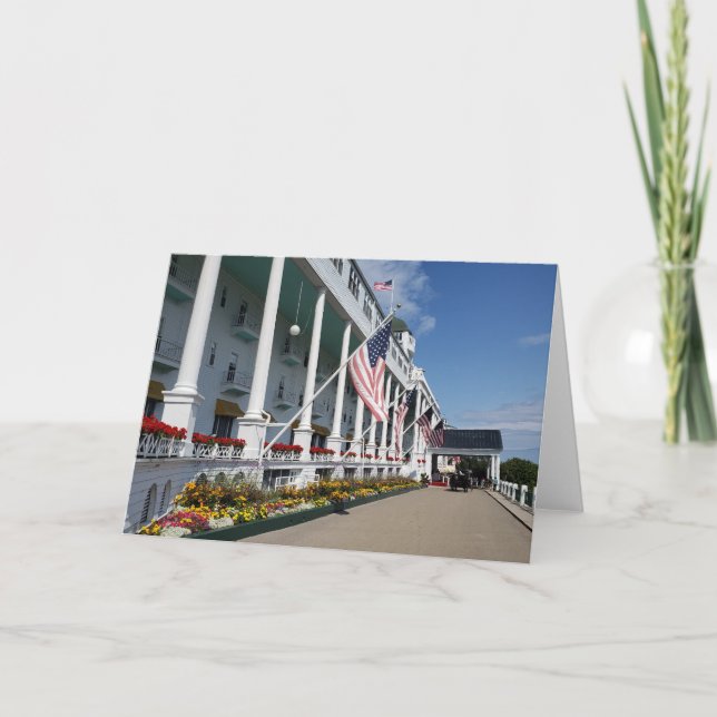 Grand Hotel på Mackinac Island, Michigan Anteckningskort (Framsida)
