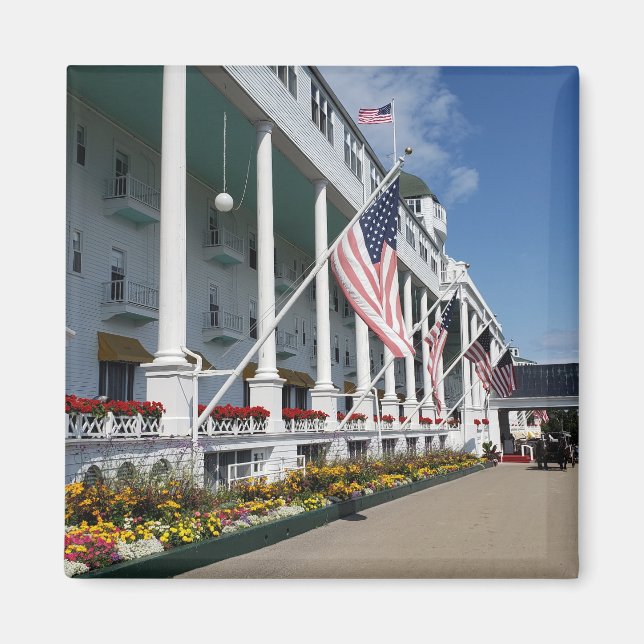 Grand Hotel på Mackinac-ön Michigan Magnet (Framsidan)