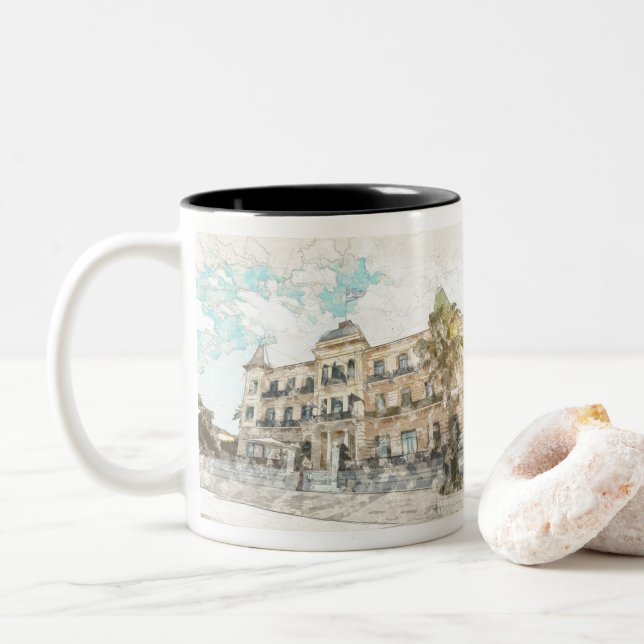 Grand Hotel Spetses Coffee Mugg - Poseidonion Gran (Med munk)