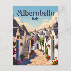 Gränd i Alberobello Italien Vykort