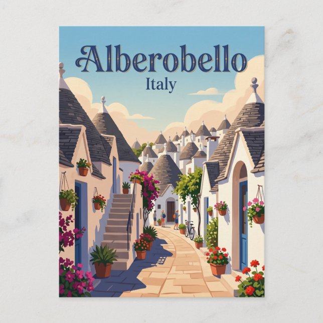 Gränd i Alberobello Italien Vykort (Framsida)