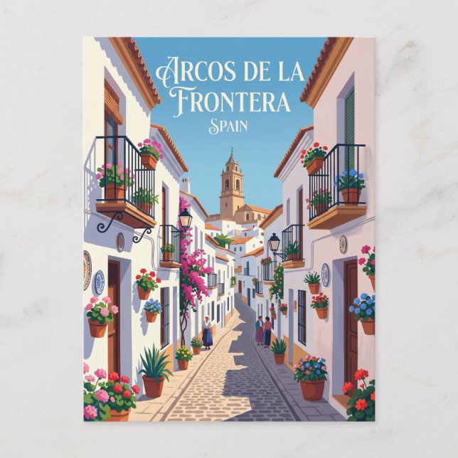 Gränd i Arcos de la Frontera Spanien Vykort (Framsida)