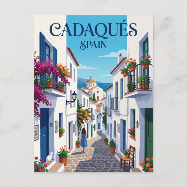 Gränd i Cadaques Spanien Spanien Vykort (Framsida)