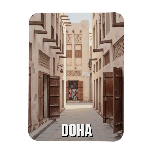 Gränd i Doha Qatar Resa Magnet (Vertikal)