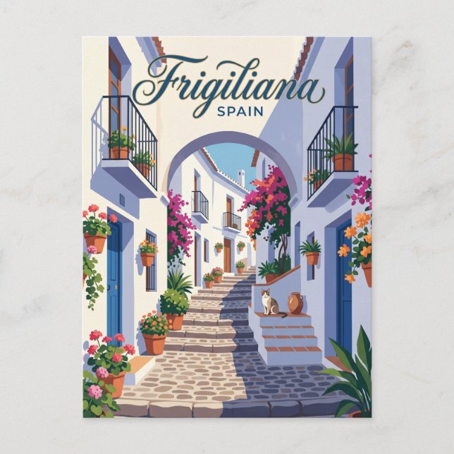 Gränd i Frigiliana Spanien Vykort (Framsida)