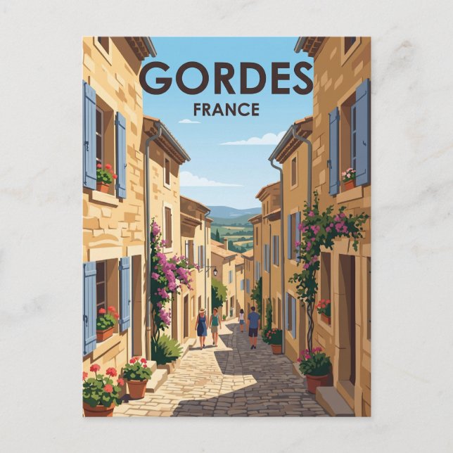 Gränd i Gordes Frankrike Vykort (Framsida)
