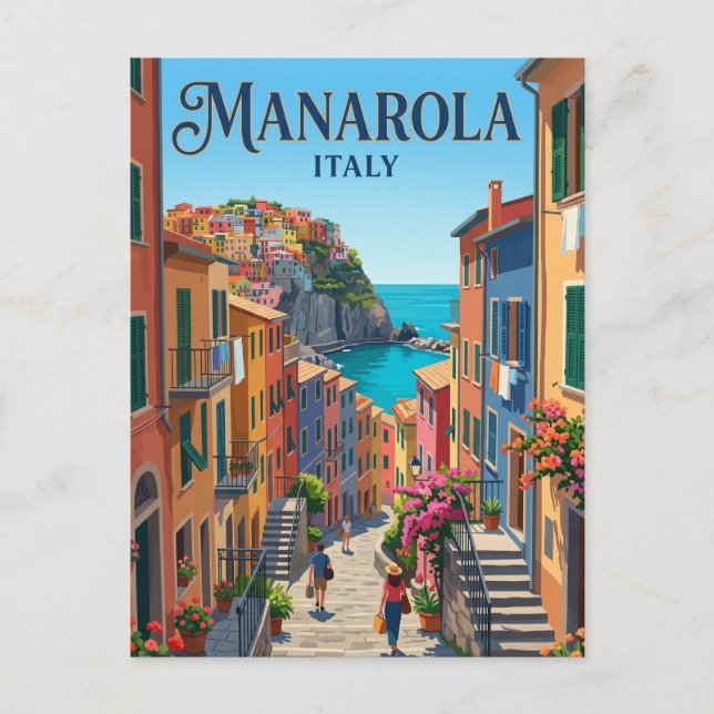 Gränd i Manarola Italien Vykort (Framsida)