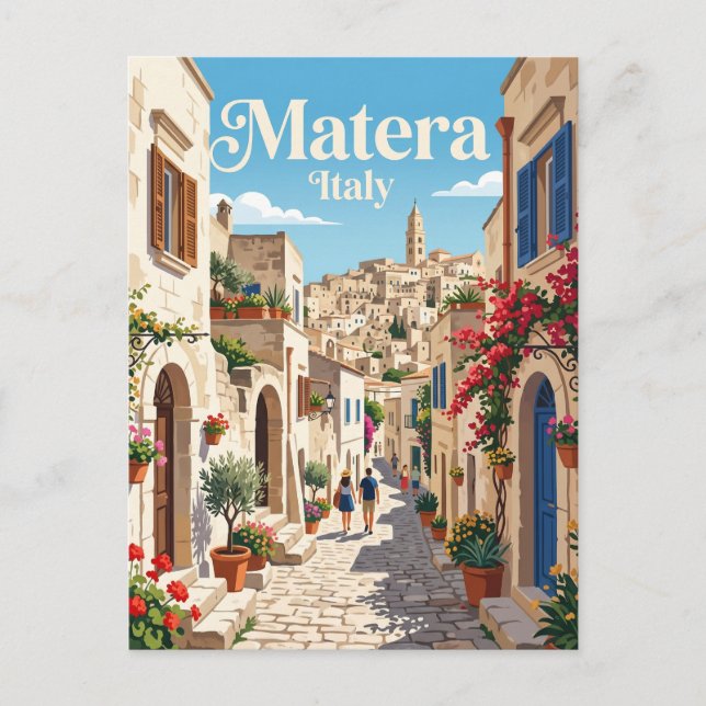 Gränd i Matera Italien Vykort (Framsida)