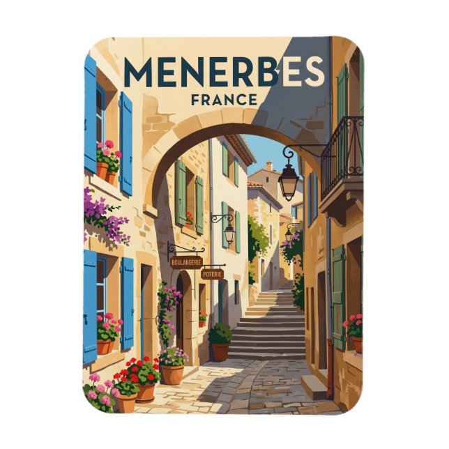 Gränd i Ménerbes Frankrike Magnet (Vertikal)