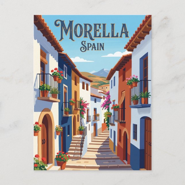 Gränd i Morella, Spanien Spanien Vykort (Framsida)