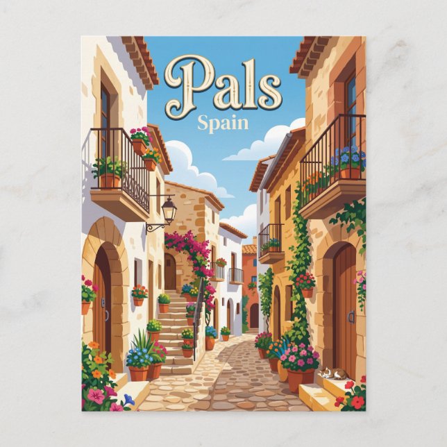 Gränd i Pals Spanien Vykort (Framsida)